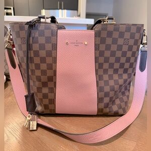 Louis Vuitton Damier Ebene Jersey Tote with shoulder strap and padlock